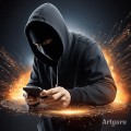 Handy-Hacker am Werk (KI-generiert)