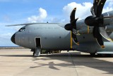 Der Airbus A400M der spanischen Luftwaffe auf dem Vorfeld in Lanzarote: Boarding für die Presse (Foto: Dennis Deis)