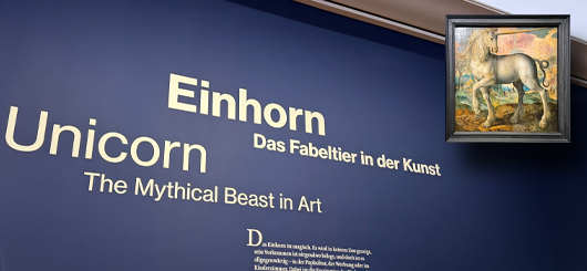 Das Einhorn zum Beginn der Ausstellung