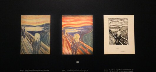 Der Schrei von Edvard Munch, Variationen - Ausstellungsansicht