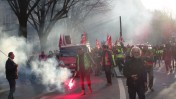 Blocages et manifestations contre la passage en force d'article 49.3 réforme des retaites . Bordeaux 17 et 18 mars 2023